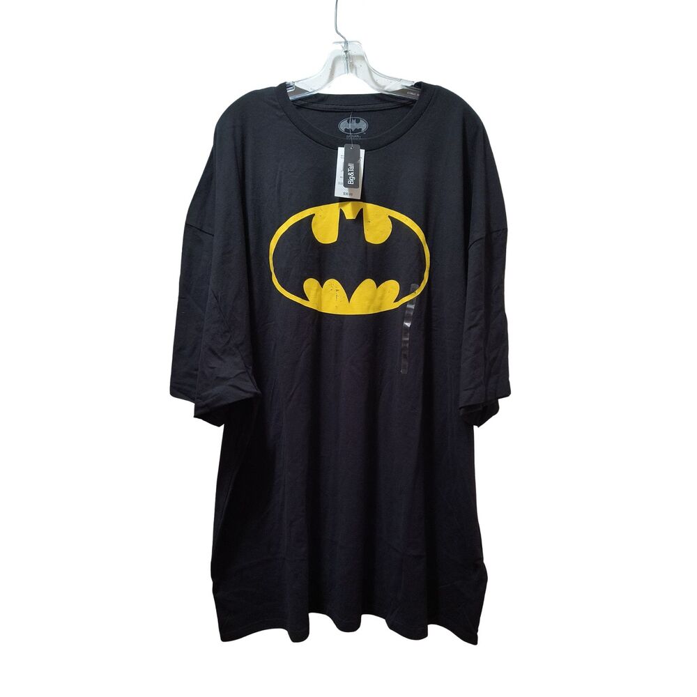 Batman Logo T-Shirt Men’s 5XL Black Yellow DC Comics Graphic Tee NWT